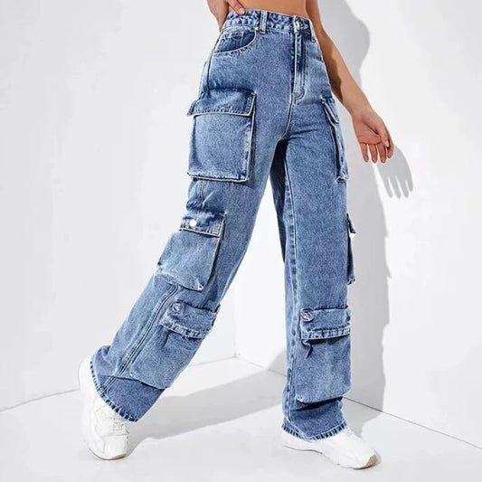 Weites-Bein Cargo Jeans